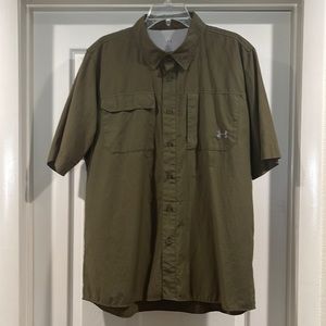 Under Armour dark olive green fishing type shirt